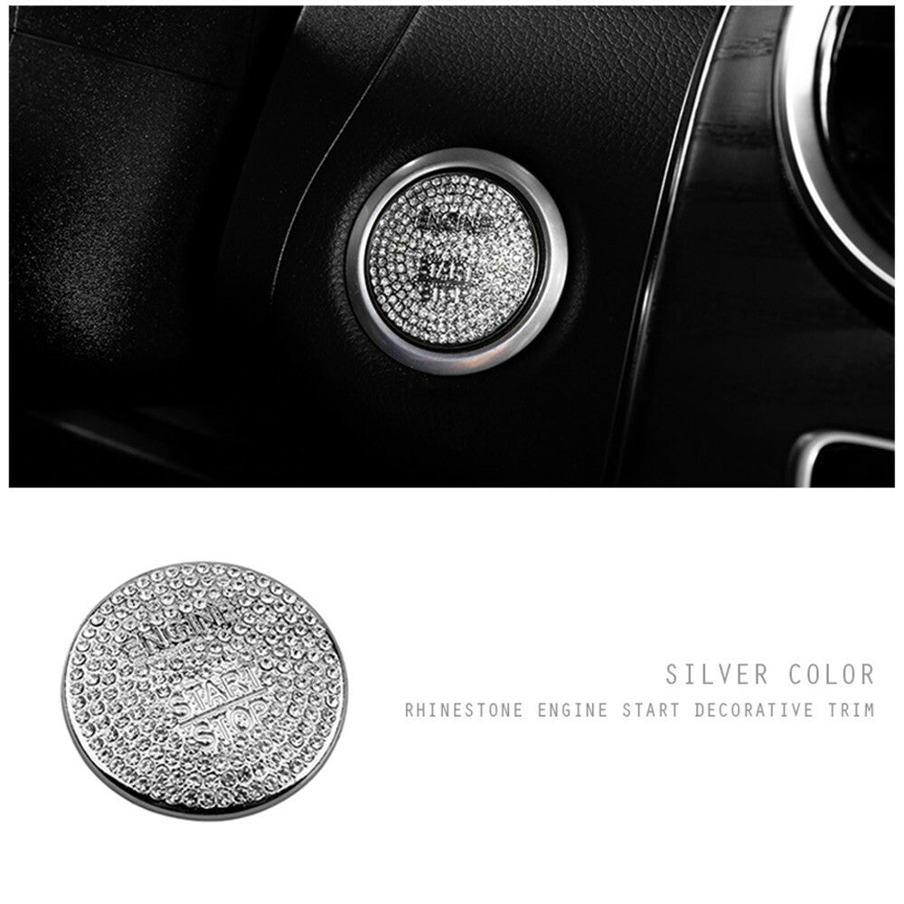 Fit for Mercedes Benz Diamond Bling Car Engine Push Start Button Sticker Cover Decal
