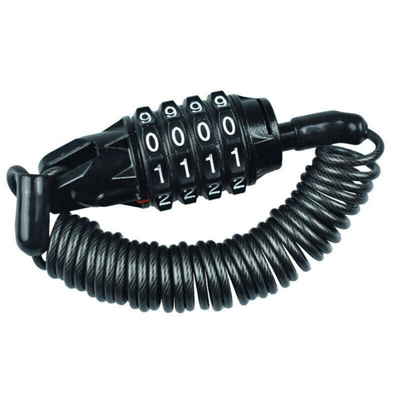 Motorcycle Helmet Lock Steel Wire Cable Tough Combination Lock Password Carabine