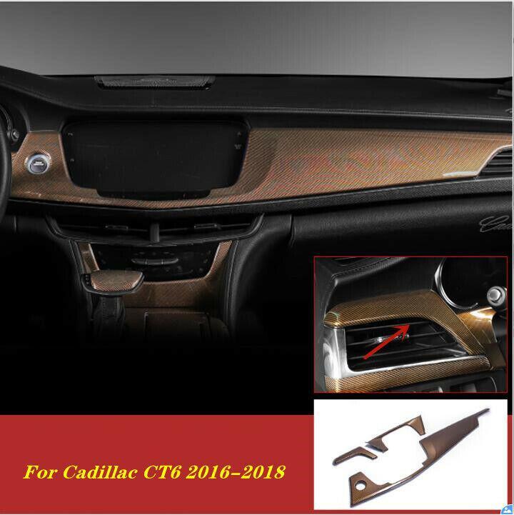 Golden carbon fiber Dashboard Decorative Panel Trim for Cadillac CT6 2016-2018