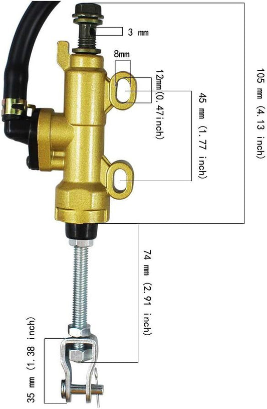 Rear Brake Master Cylinder for Arctic Cat 400 600 700 ATV 200X ATC 250R RD400