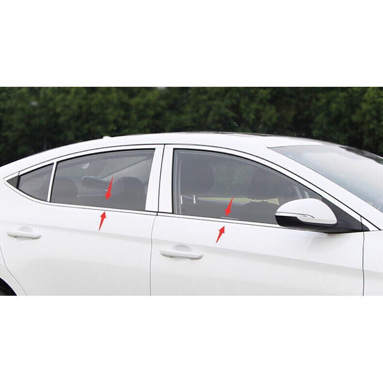 for Hyundai for Elantra 2017-20 Chrome Steel Window Bottom Strip Sill Molding Trim4