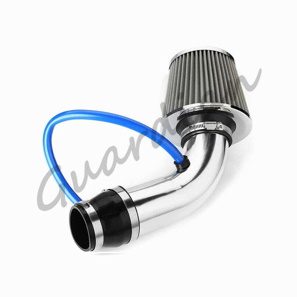 1X Silver 3 76mm Air Filter Intake Pipe Hose For Car Auto Replacement Universal