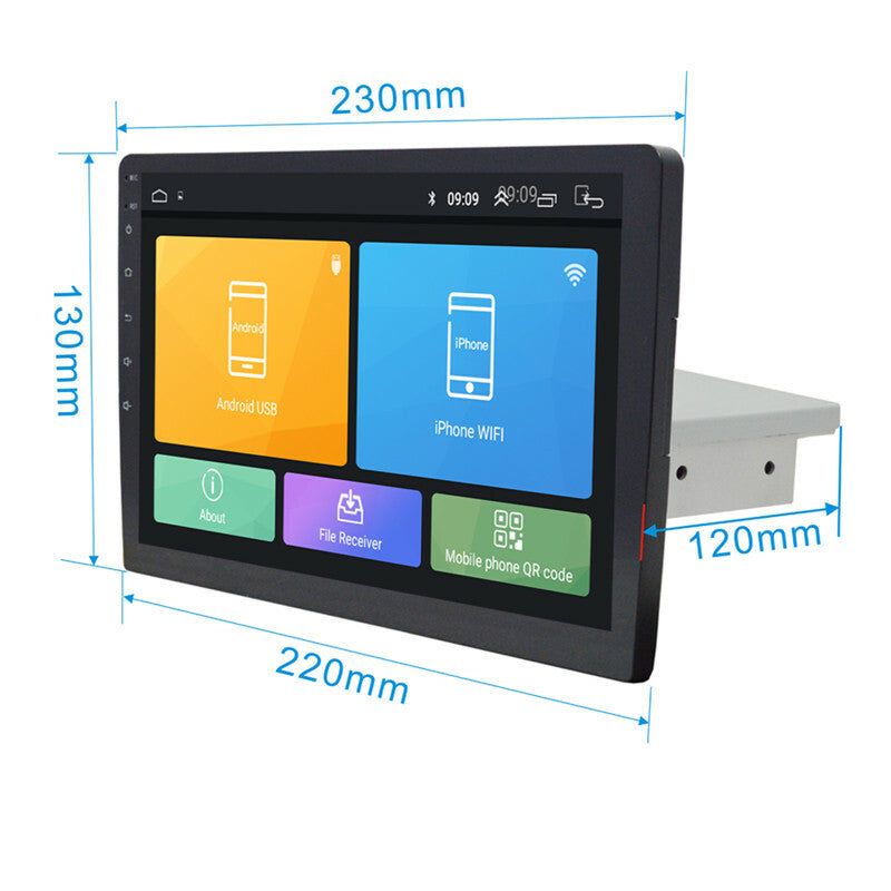 1DIN 9¡å Adjustable Car Stereo Radio Android Contact Screen 1080P GPS Navigation