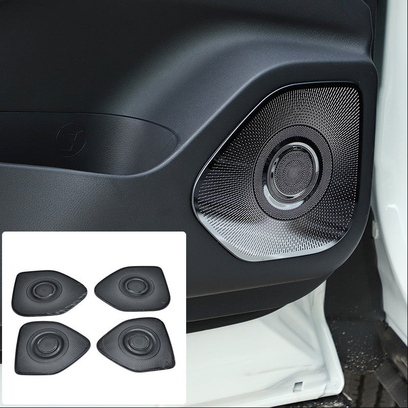 for Nissan Rogue 2021-2023 Black Stainless Steel Car Door Speaker Cover Trim 4X