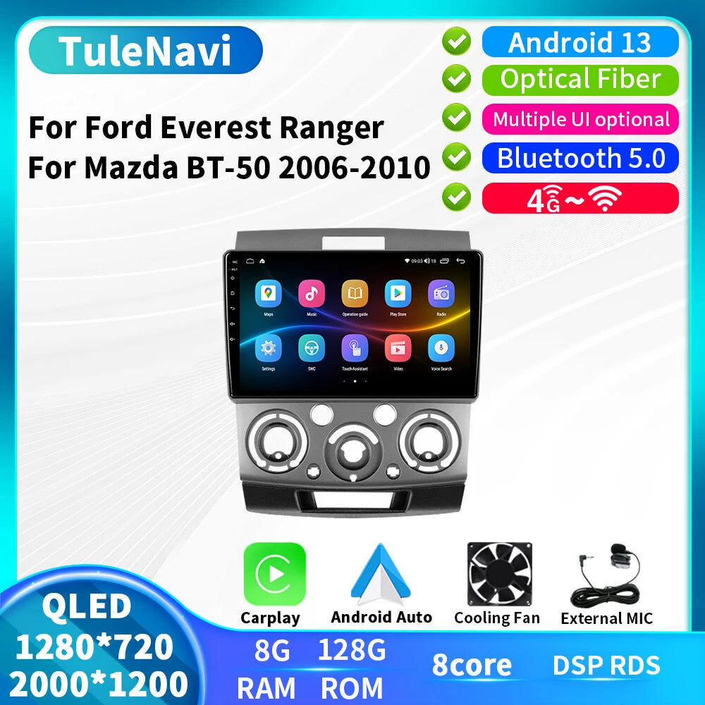 for Ford Everest Ranger for Mazda BT-50 2006-2010 Car Radio Multimedia Player 4G GPS