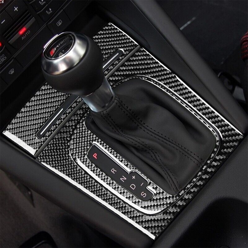 Real Carbon Fiber Car Gear Shift Panel Cover Trim for Audi A3 S3 2006-2007 3PCS