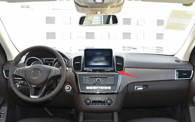 1P Black Wood Grain Inner Console Air Outlet Vent Trim for Benz GLE GLS 2016-19