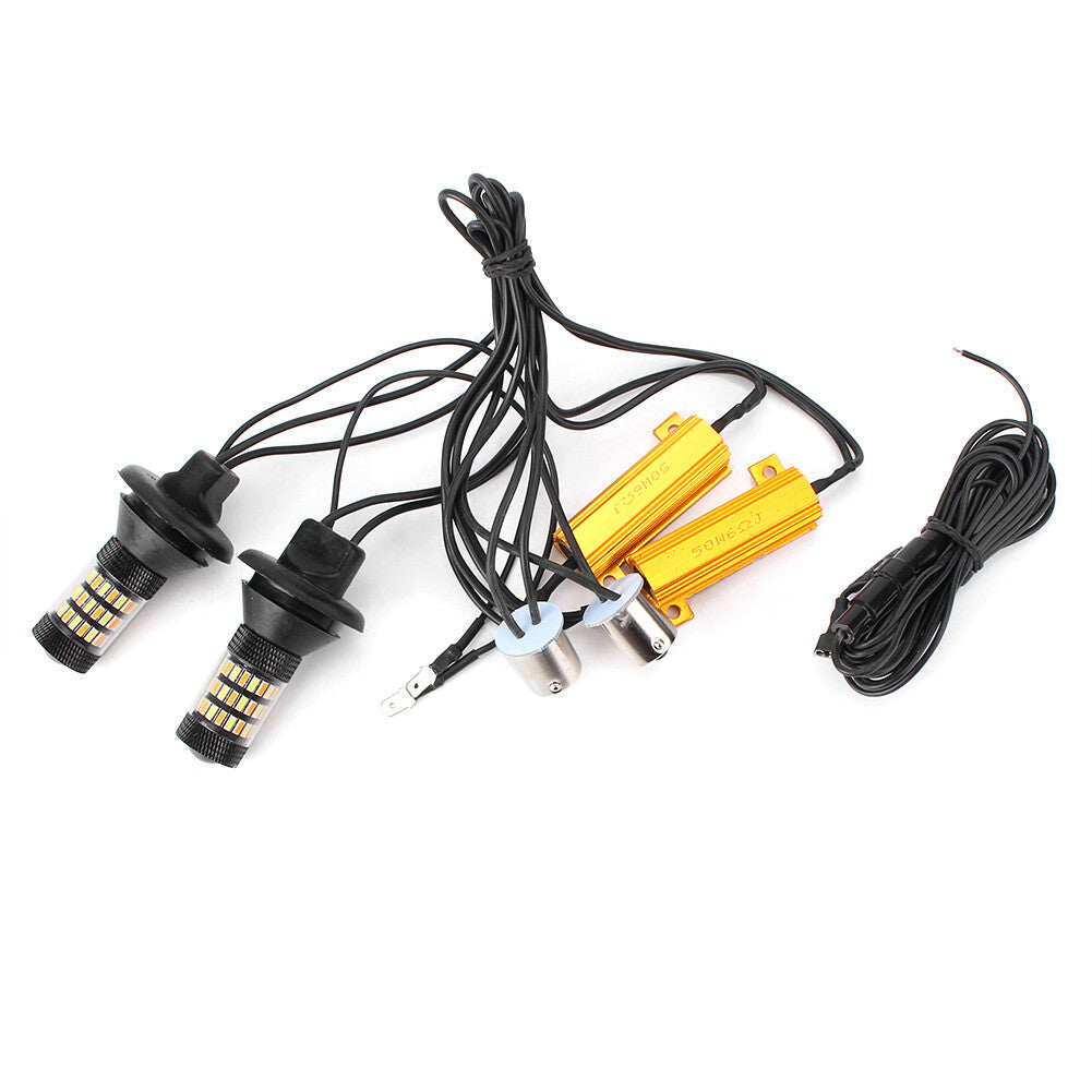 Dual-Color Switchback Front Turn Signal Lights Bulbs 2Pcs 1156 P21W Auto