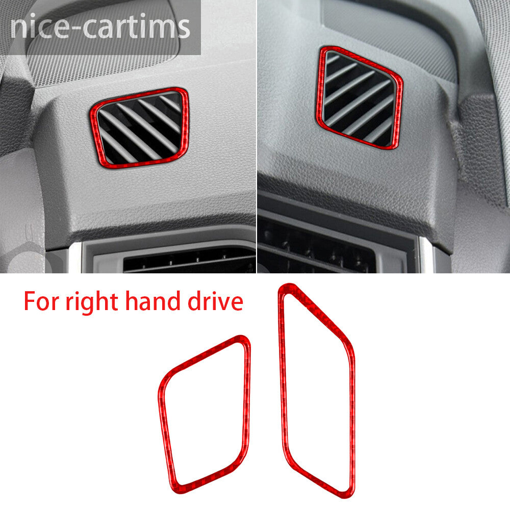 for Audi Q5 Q5L 2018-23 RHD Dashboard Side Air Vent Outlet Trim Red Carbon Fiber