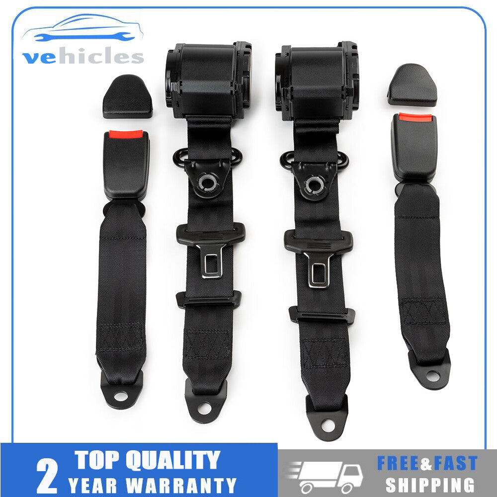 2Pack Universal Lap for Seat Belt 3 Point Adjustable Retractable Car Safety Belts