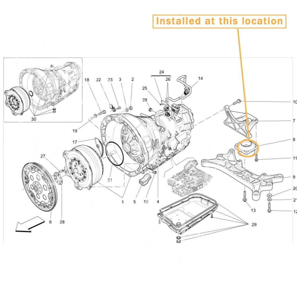 Suitable for Maserati Ghibli gearbox mounting. equipment manufacturer: 675000031