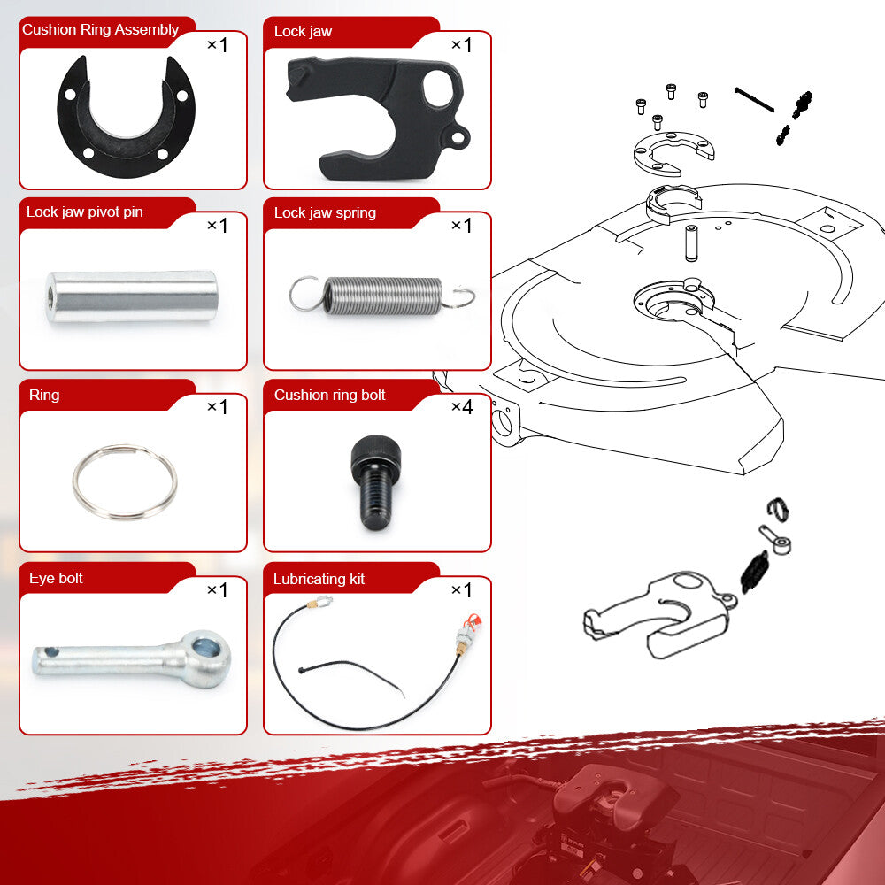 Top Plate Minor Rebuild Kit LH For Jost 5th Wheel JSK 37 Cushion Lock Jaw Kit