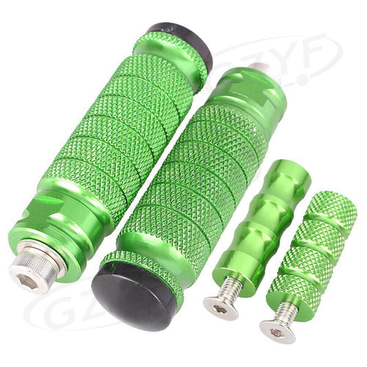 Moto Rearset Footrests Footpeg Foot Pegs Pedals Steps Universal Aluminum Green