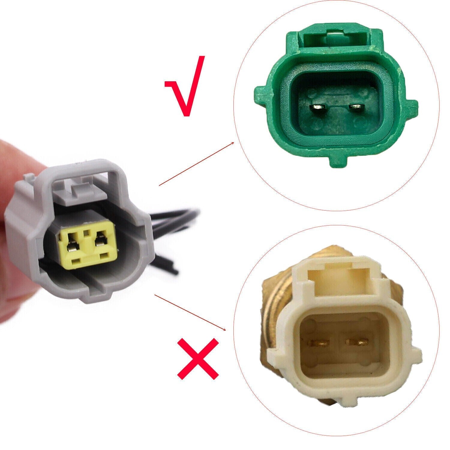 4 Coolant Water Temperature Temp Sensor Connector Pigtail for 1998-2010 for Toyota