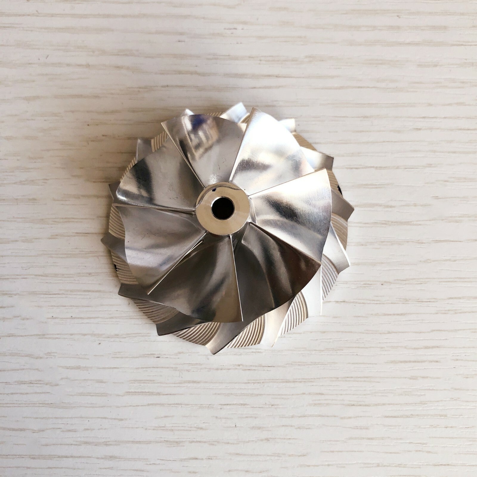 RHF5 Reverse 52.46/67.20 mm 7+7 Blade Performance Turbine Billet Compressor Wheel