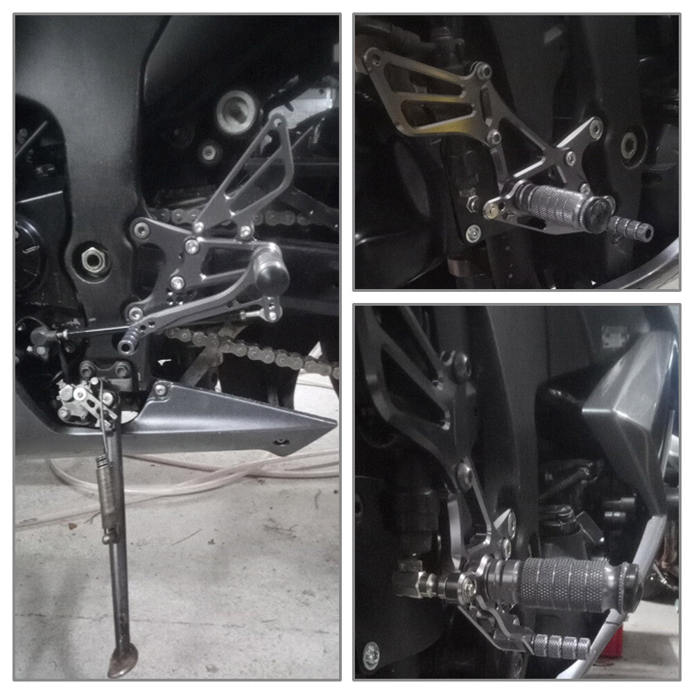 Footrest Rearset Footpegs Fit for Kawasaki ZX6R 2005 2006 2007 2008 Black