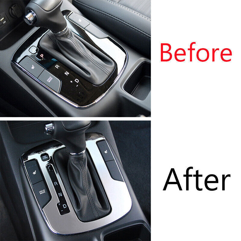 Car Central Console Gear Shift Decor Trim for Kia K3 Forte 2014-16 Chrome Steel
