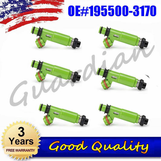 6-piece fuel injector 195500-3170 for Mazda Montero Sport 1997 - 2001 98 99 3.0L V6
