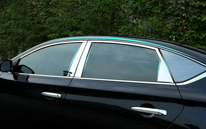 12x For 2013-19 for Nissan Sentra Sylphy Chrome Steel Window Sill Pillar Cover Trim