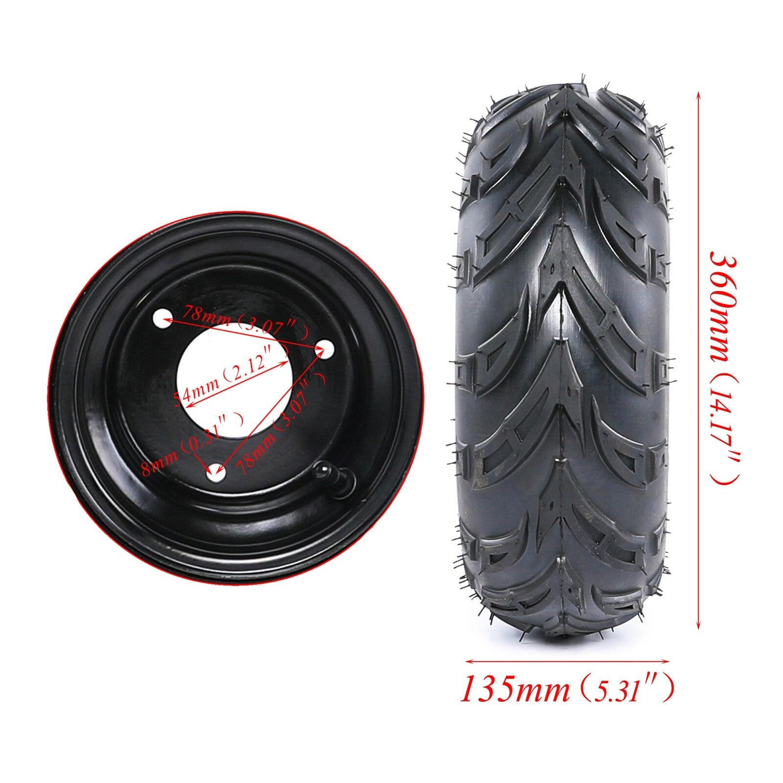 (4) x 145/70-6 tires with rims 50 70 90 110cc Taodao four-wheel all-terrain vehicle go-kart 4-wheel