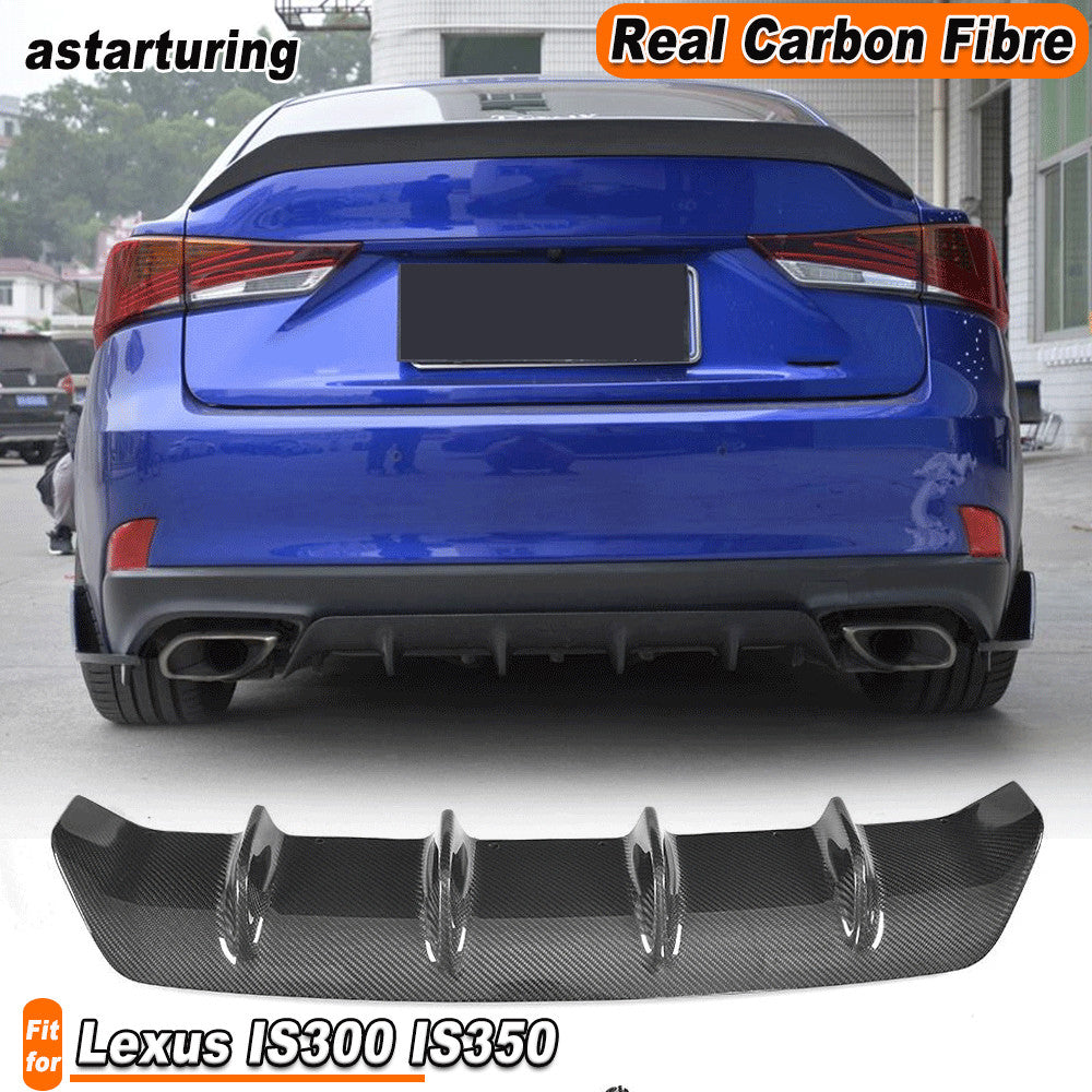 for Lexus IS300 IS350 Sedan 17-18 REAL Carbon Rear Bumper Spoiler Diffuser Lip