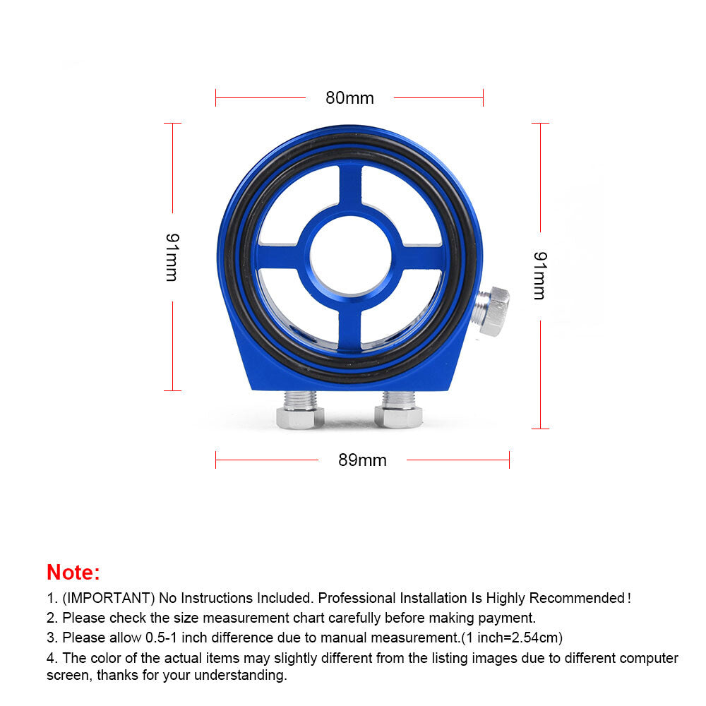 Oil filter cooler sandwich plate adapter accessory 1/8 NPT aluminum blue