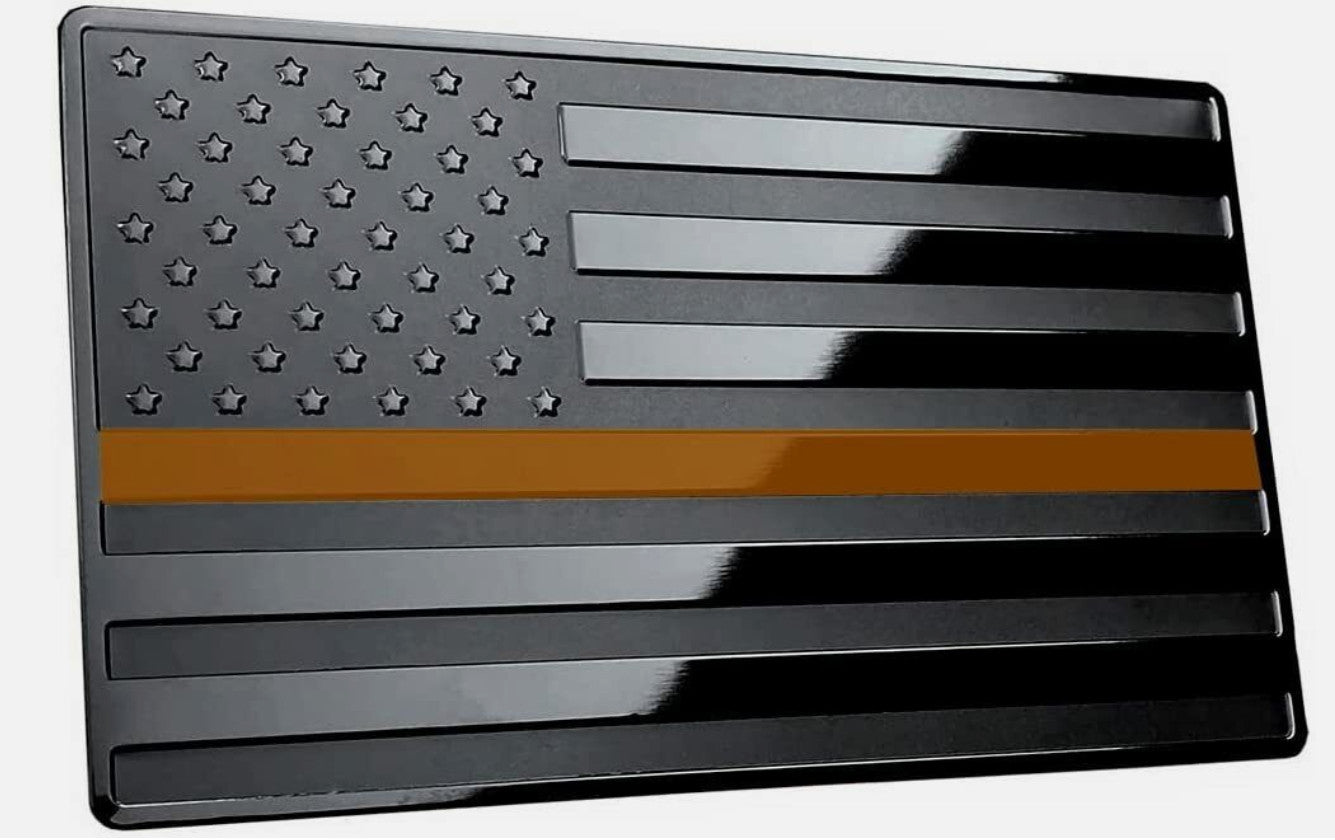 2. Car side fender rear trunk badge sticker, American flag, black and orange, suitable for Audi .