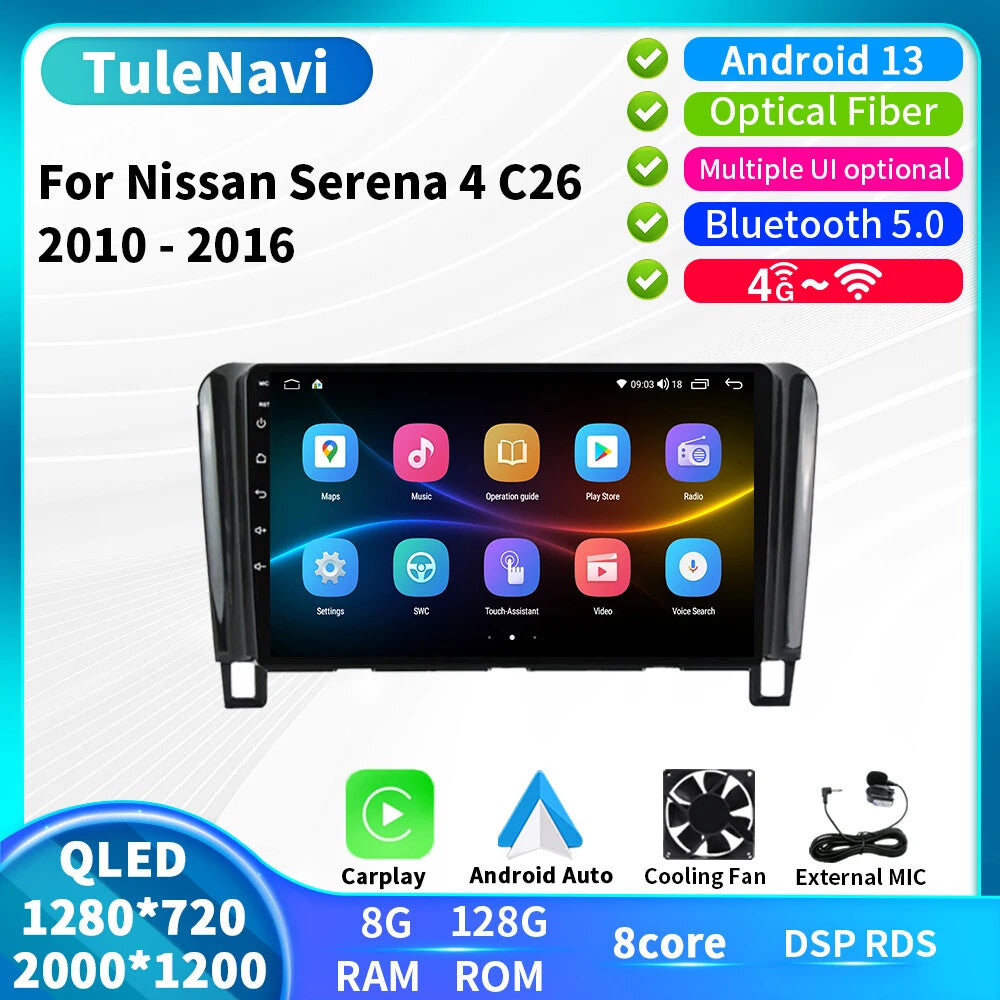 for Nissan Serena 4 C26 2010-2016 CarPlay Car Stereo Radio Multimedia GPS Screen