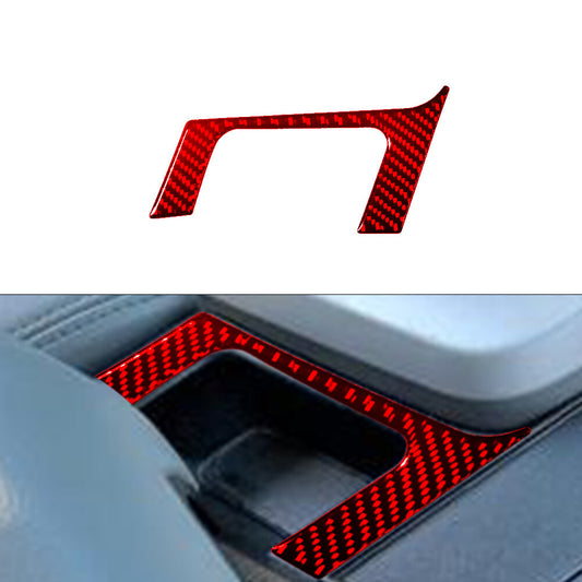 Red Console Storage Frame Trim Cover Carbon Fibre for Toyota Tundra 2007-2013