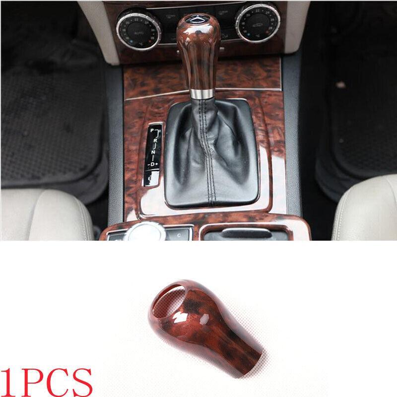 Car for Benz C-Class 10-14 Agate Wood Grain Central Console Gear Shift Knob Trim
