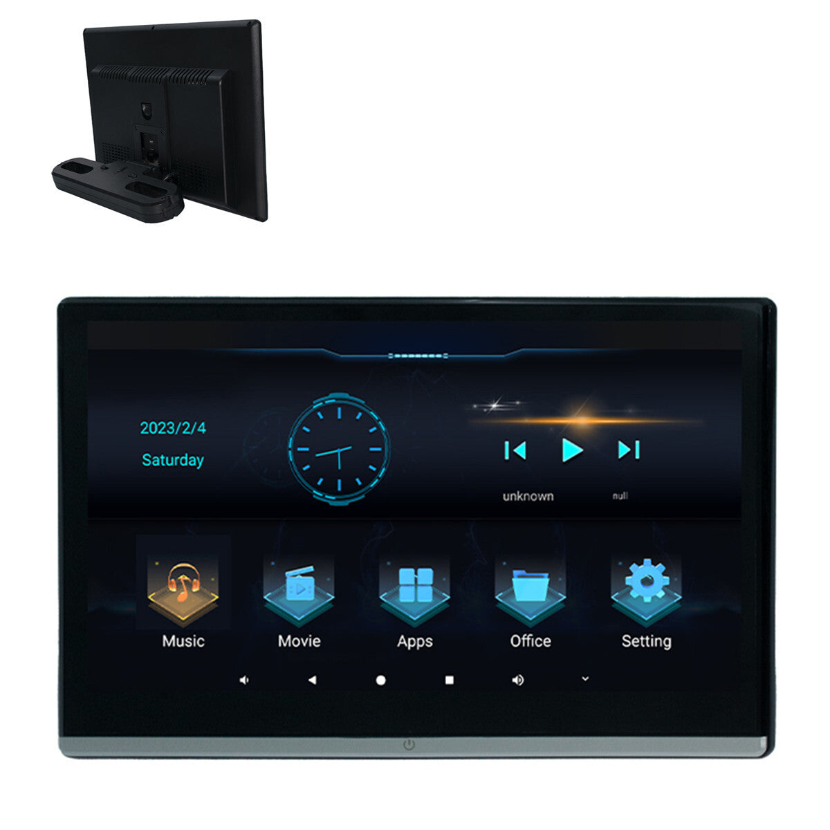 13.3In Car Headrest Player 2pcs Rear Monitor Video USB TF WIFI BT FM Androind 11