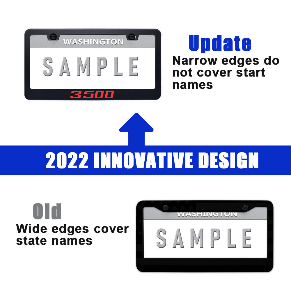 for Ram 3500 Cab Pickup Accessory Red Metal License Plate Tag Frame Cover