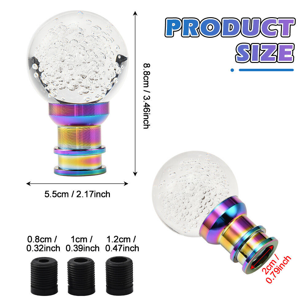 Multicolor Transparent Ball Shift Knob Universal Bubble LED Gearsticks Knob