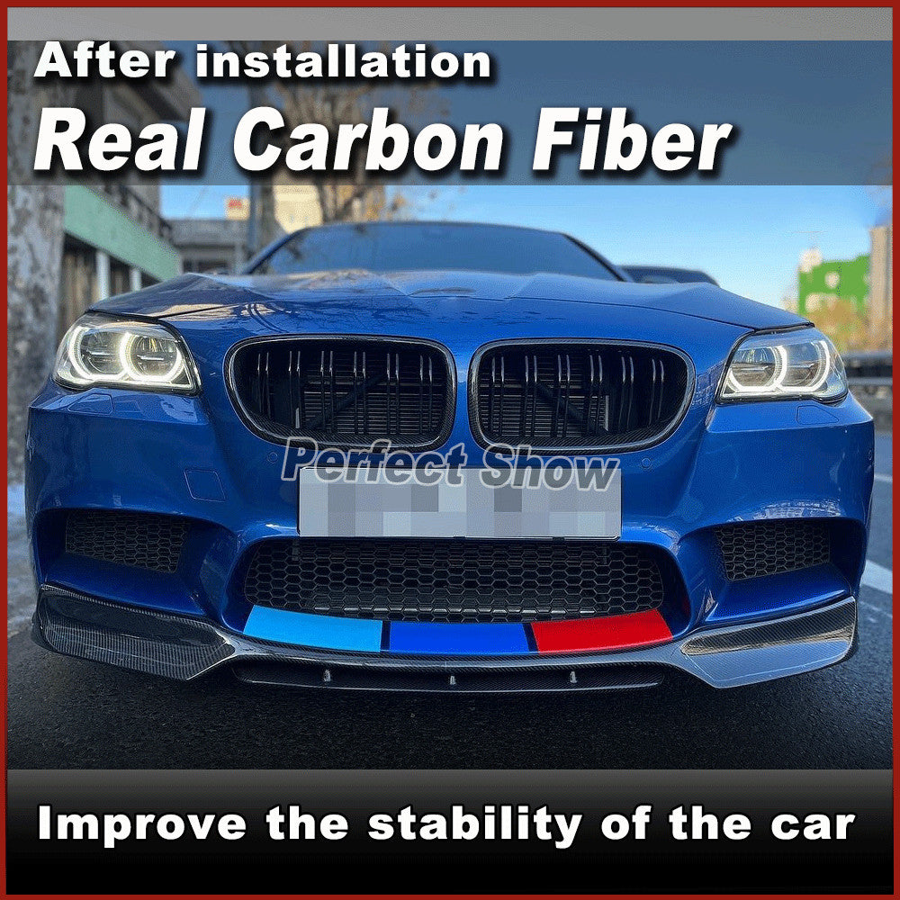 for BMW 5 Series F10 M5 2012-16 Real Carbon Fiber Front Bumper Lip Chin Spoiler