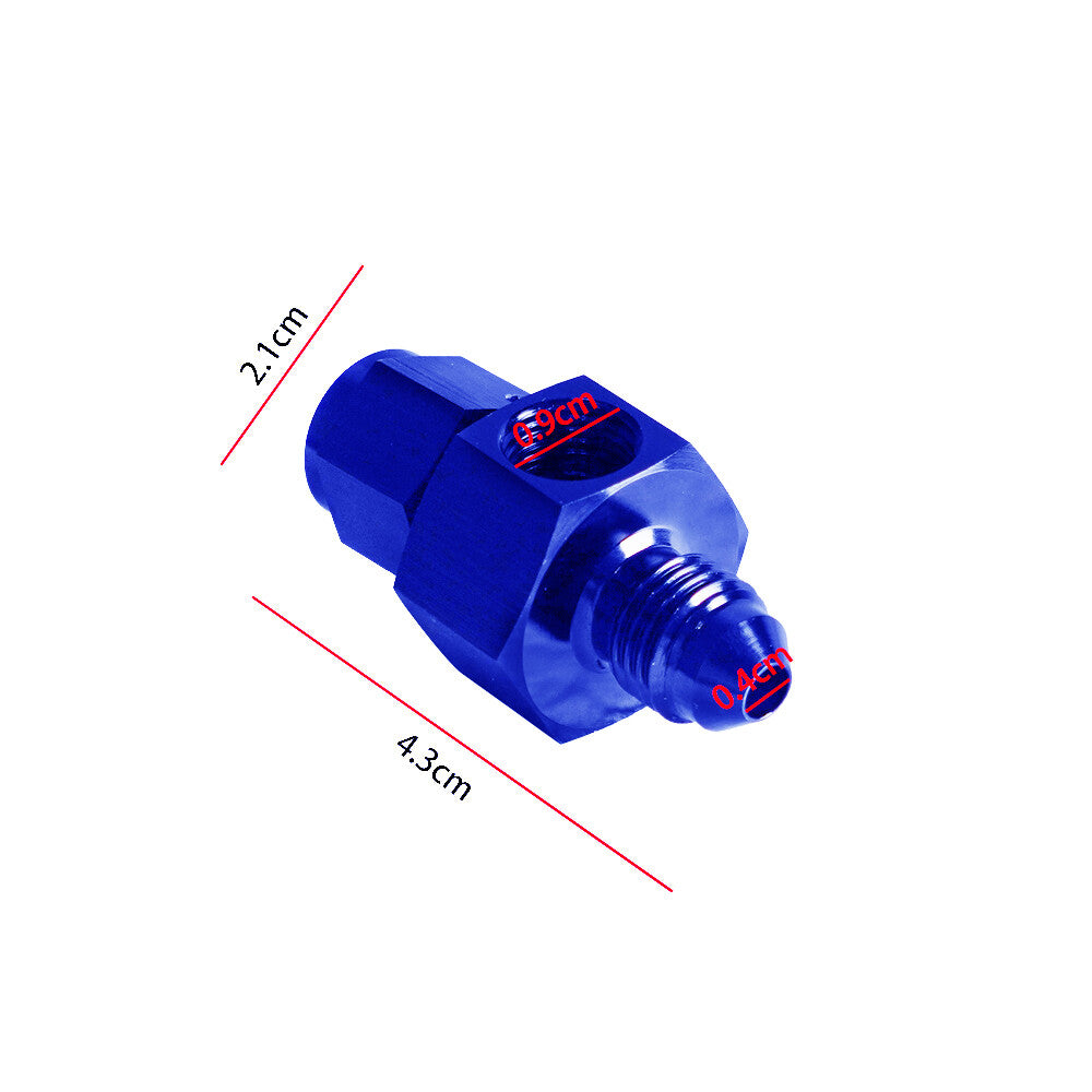 4AN Straight Fitting Adapter AN4Male to Female 1/8NPT Gauge Port Fuel Hose Blue
