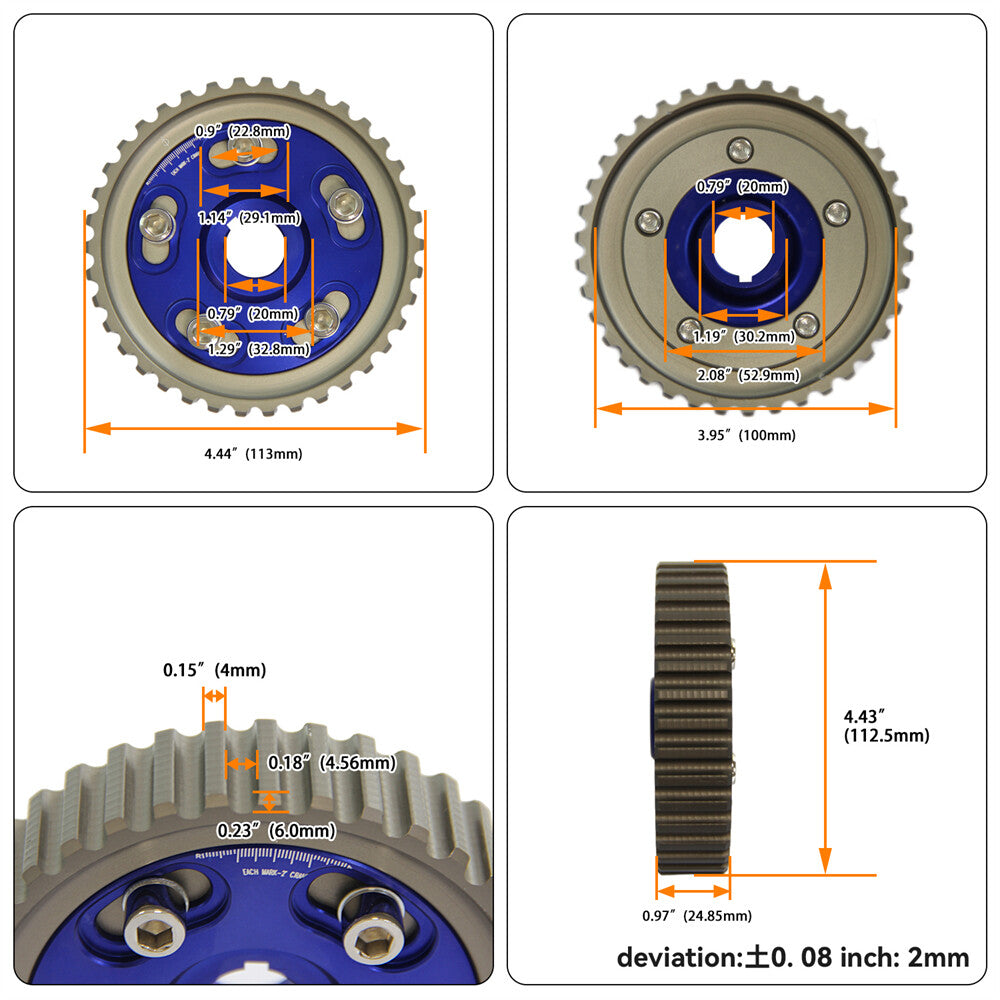 Adjustable Cam Gear Pulley Timing Gear for Honda SOHC D15 D16 D-Series 1988-2000