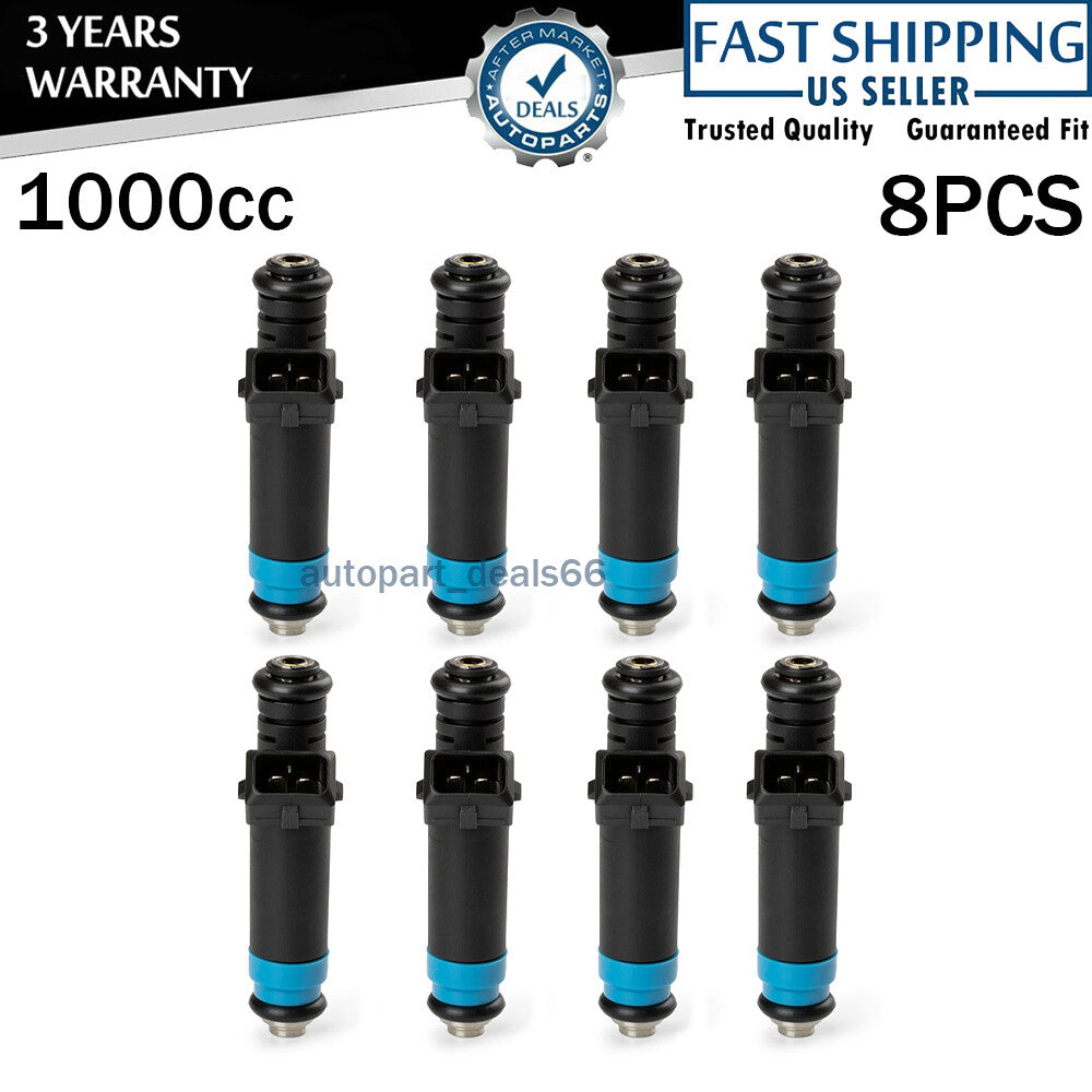 8pcs 1000CC High Impedance for Ford GM LT1 LS1 LS6 EV1 Fuel Injectors FI114992