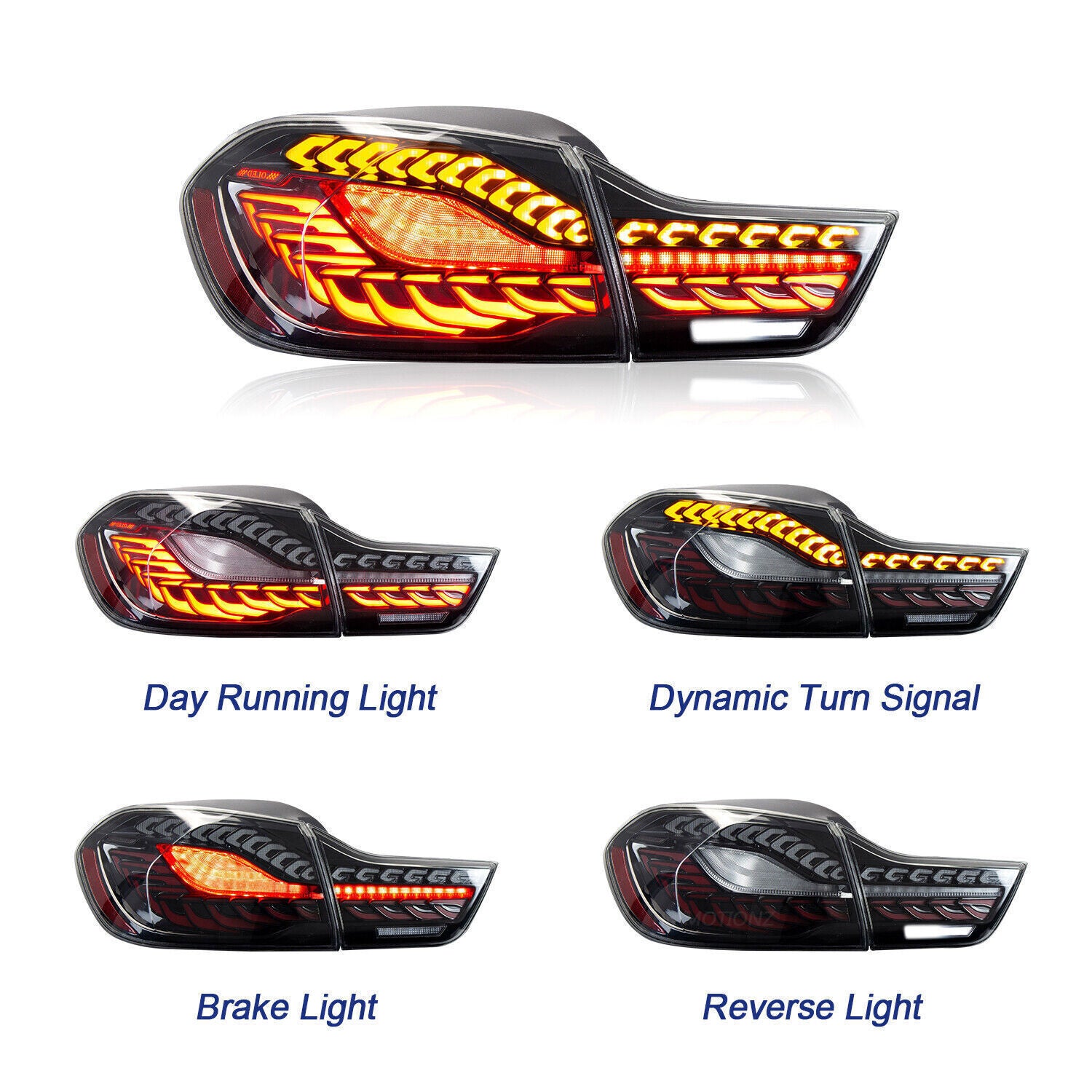 1Pair Clear LED Tail Lights for BMW M4 F32 F33 F36 F82/83 2014-2020 Animation