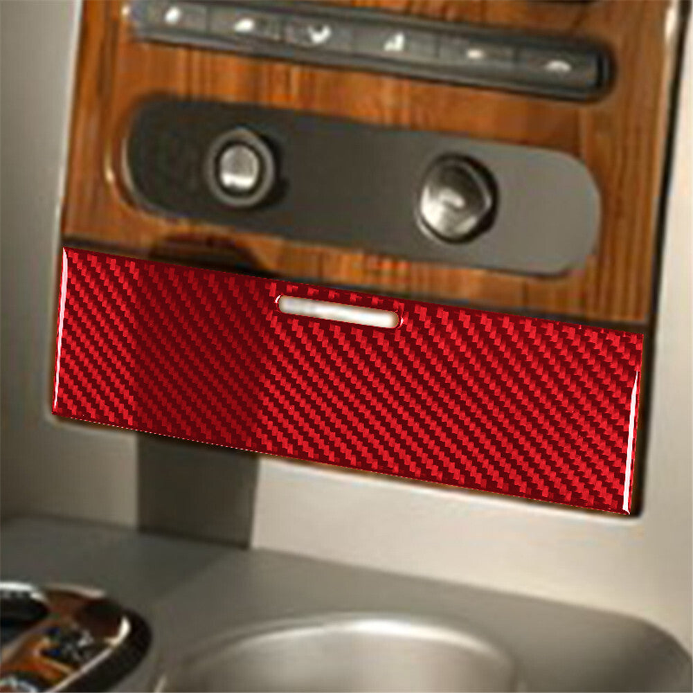 Carbon Fiber Interior Center Storage Cover Trim for Ford F-150 FX4 2004-2008 Red