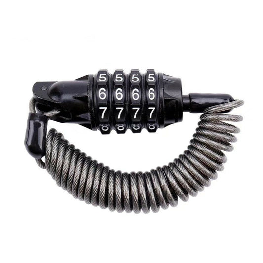 Anti-theft Helmet Lock 4 Digit Password Motorcycles Cycling Portable Cable Lock