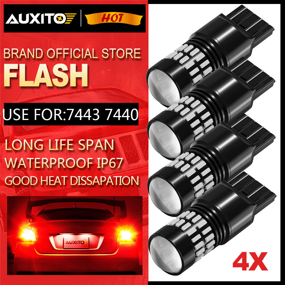 AUXITO Super Red 7443 7440 Warning Flasher LED Brake Light Bulbs