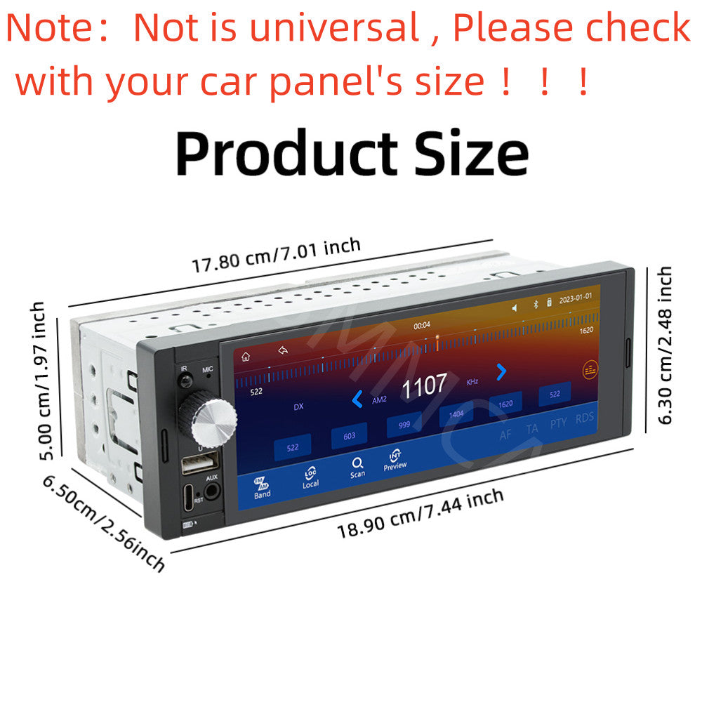 6.36in Car Multimedia Touch Screen MP5 Player For Wireless Carplay Android Auto