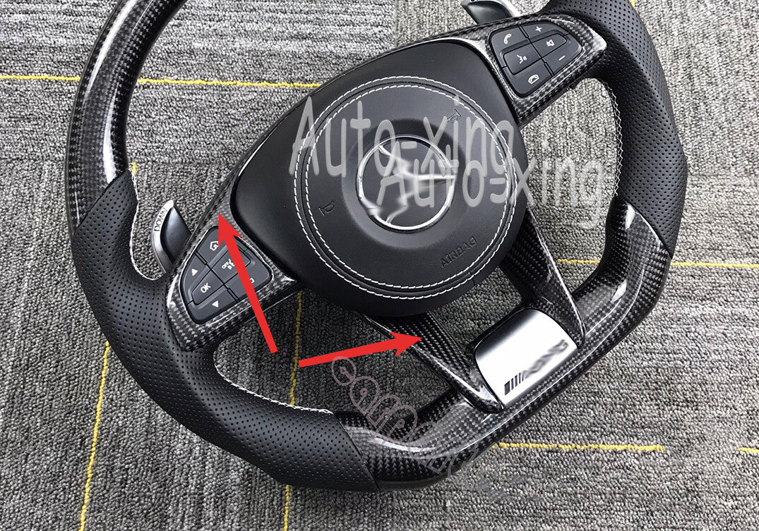 100%Real Carbon Fiber Button Cover +Lower Trim for Mercedes-Benz W205 W218 C63