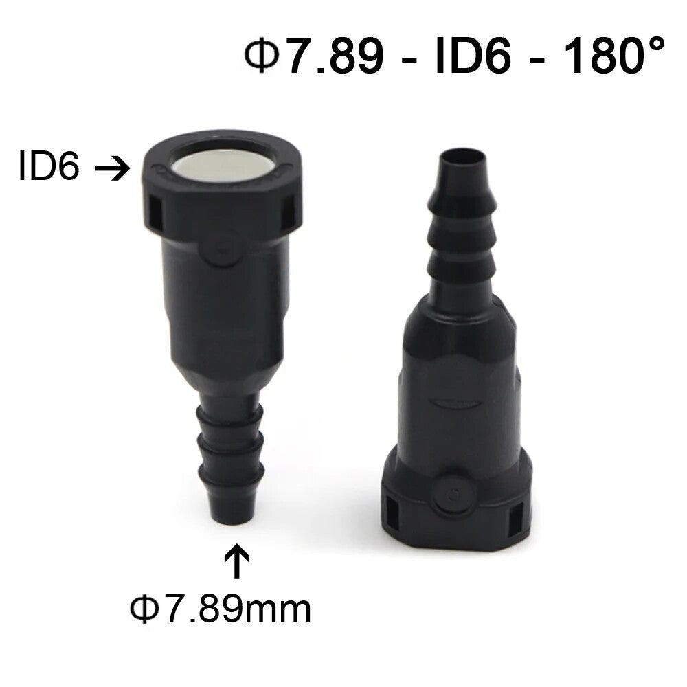7.89 mm ID6 8x6 180 2-Piece Fuel Line Hose Quick Release Female Connector