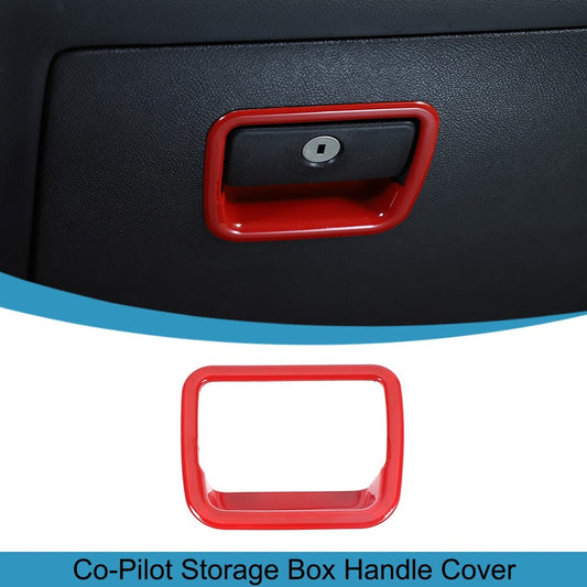 Red for Co -Pilot Storage Box Handle Grab Cover Trim for Chevrolet Camaro 2010-2015
