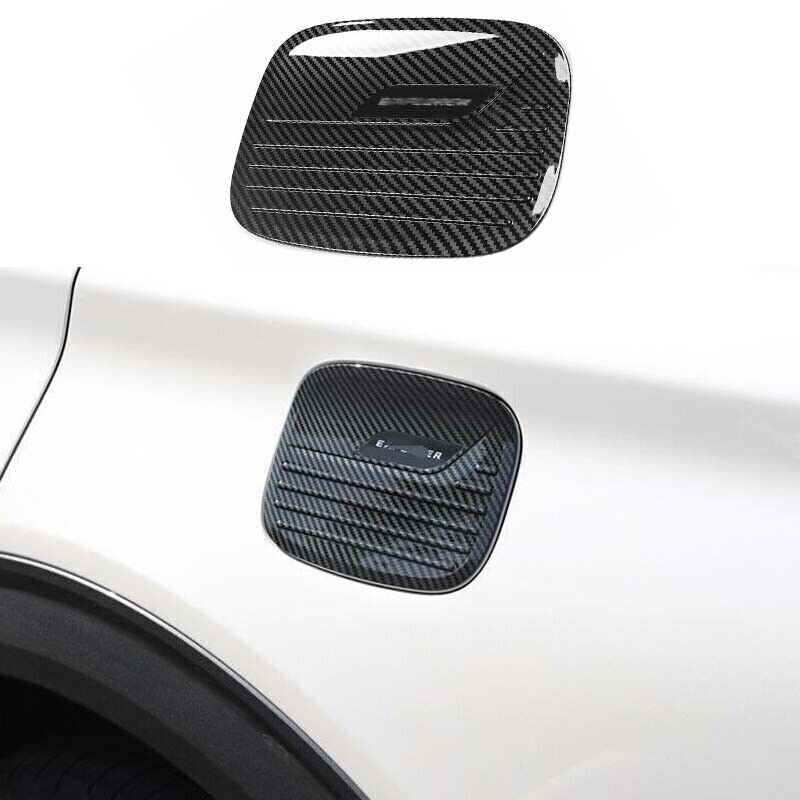 1X Exterior Fuel Tank Cap Cover Trim Carbon Fiber Look for Ford Explorer 20-2024