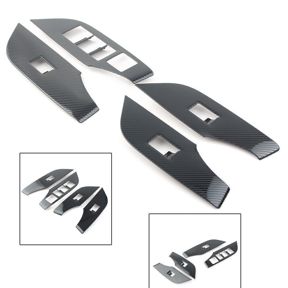 Interior Window Lift Switch Panel Cover Trim Carbon Fiber Fit for Toyota RAV4 19-24