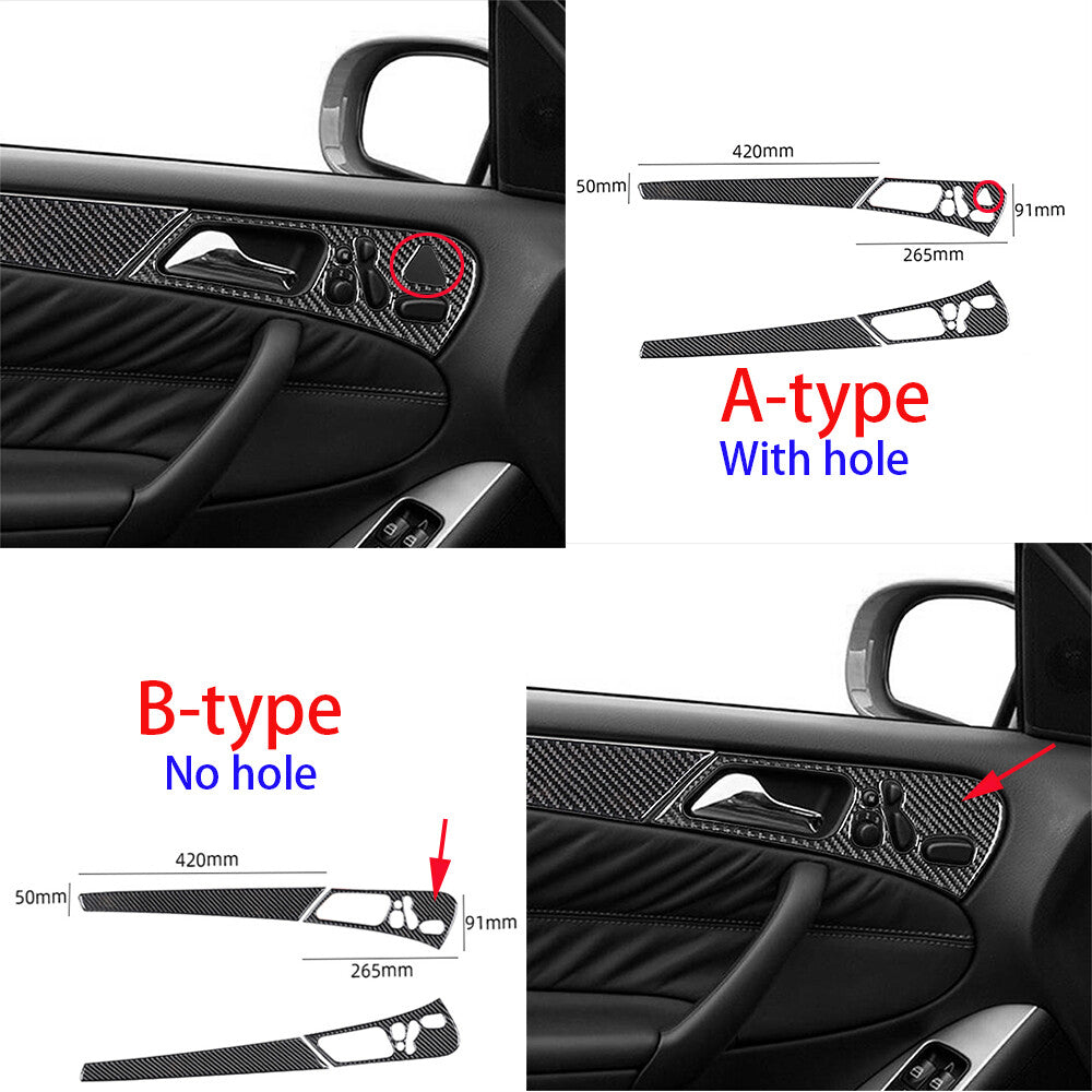 8¡ÁRed Carbon Fiber Interior Door Handle Panel Trim for Benz C Class W203 2005-07