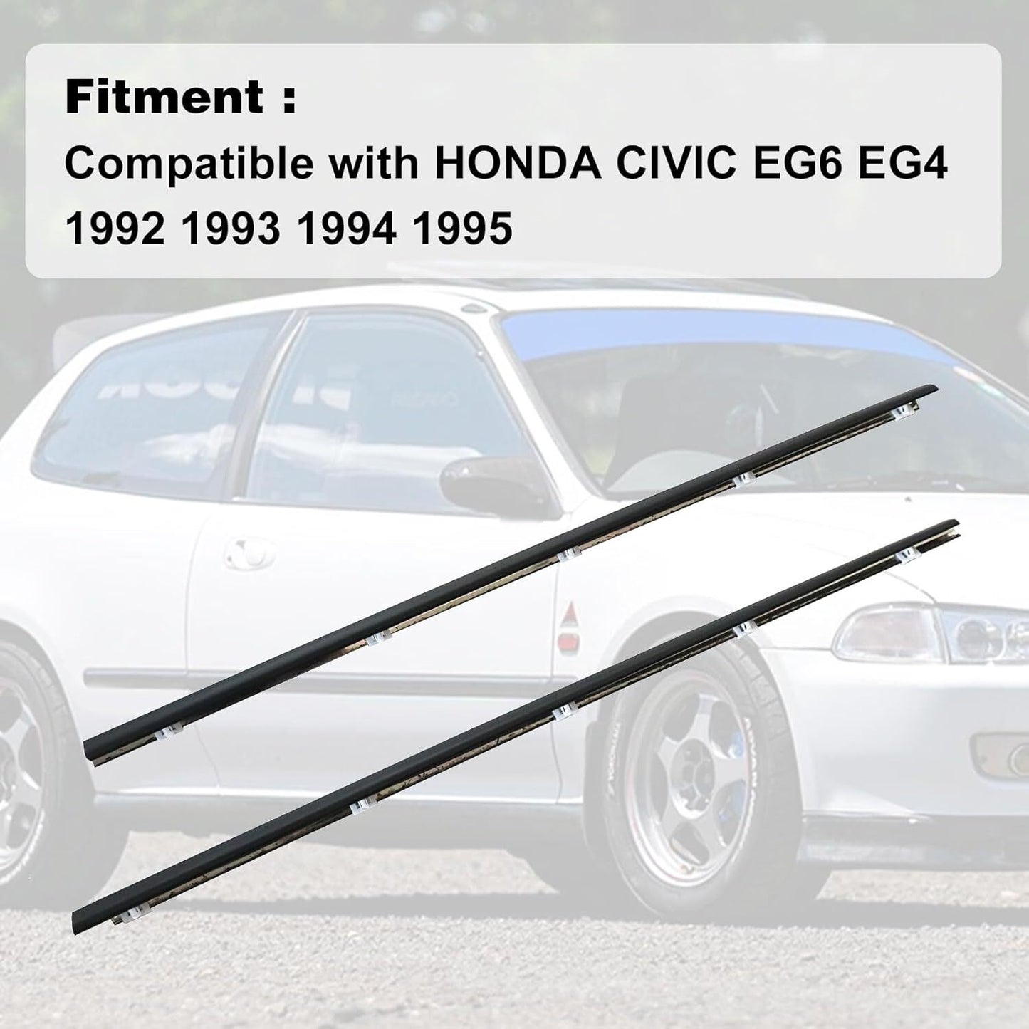 Fit for Honda for Civic EG6 EG4 3D 1992-1995 Outer Window Door Molding Set RH LH