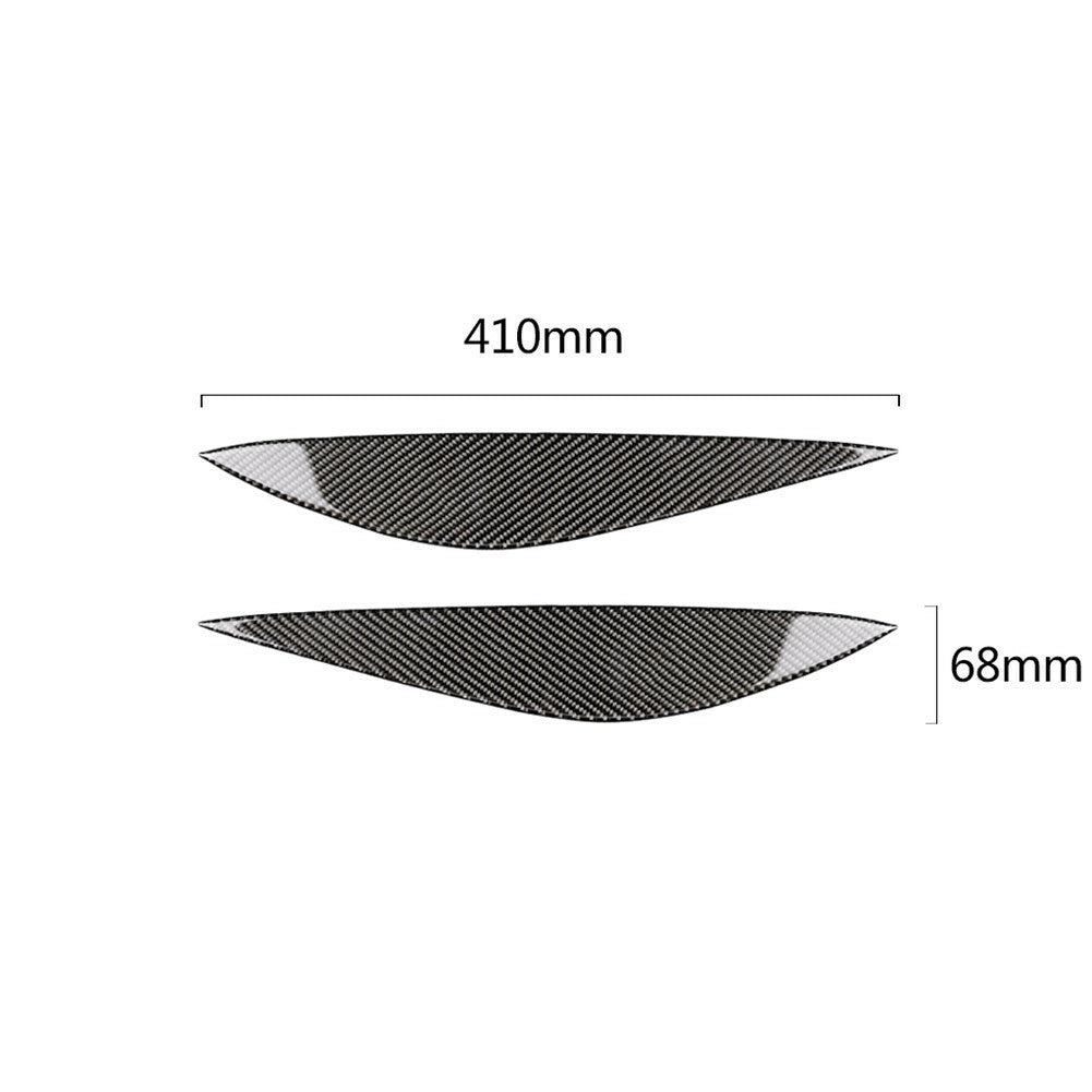 2X Carbon Fiber Headlight Eyebrow Trim for Mercedes-Benz W204 2008-2011